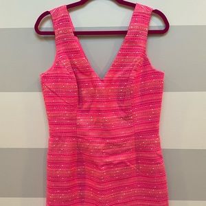 Lilly Pulitzer Laidley Dress - Neon Pink Metallic Boucle Size 12
